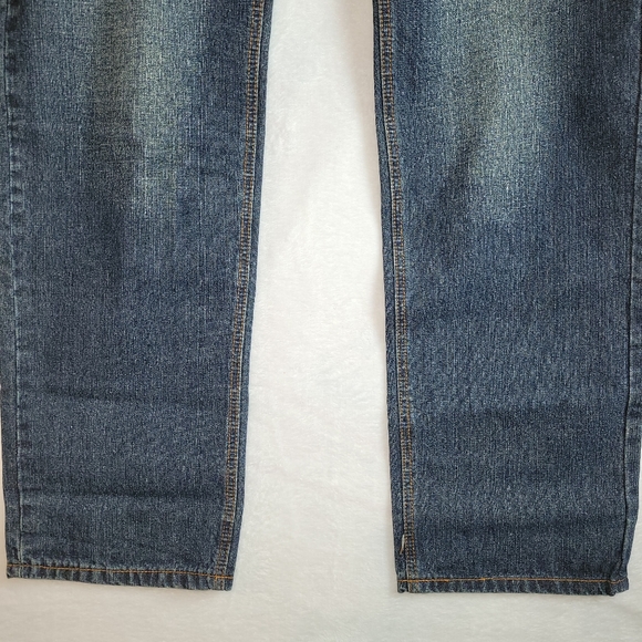Jean Station Men's Size 36/38 Straight Leg Print/Stud Pockets Blue Detail Jeans - Picture 9 of 13